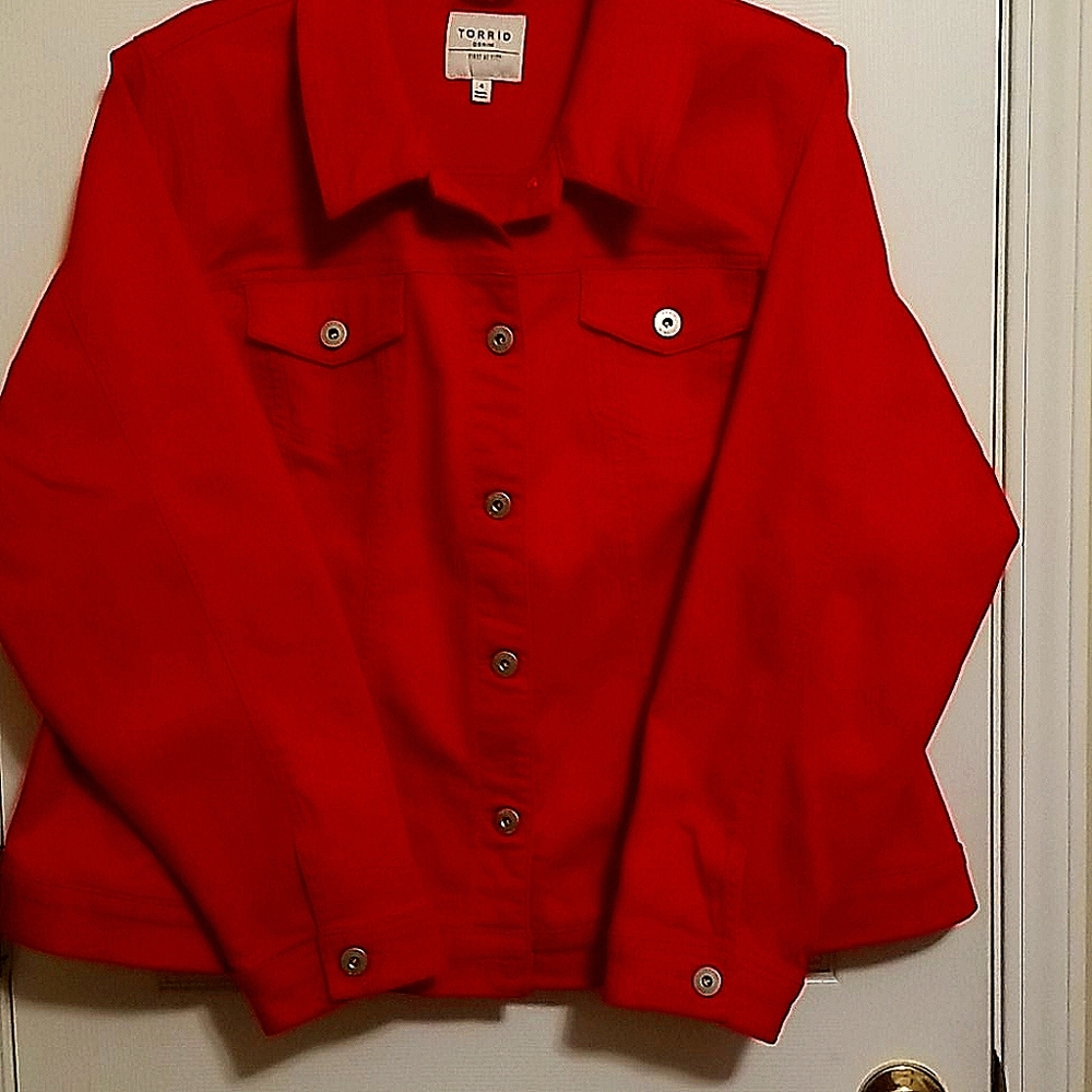 TORRID Red Trucker Jacket size 4